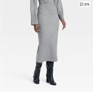NWOT A New Day Dark Gray Knit Sweater Skirt - NWOT W4